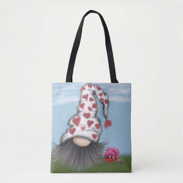 Tote Bag Cute Valentine Gnome (Devant)