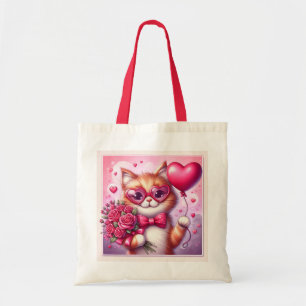 Tote Bag Cute Valentine's day cat/chaton