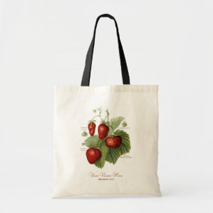 Tote Bag Cute Vintage fraise Variétés Ajouter Votre Nom
