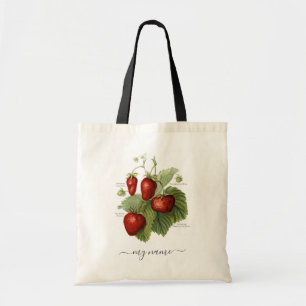 Tote Bag Cute Vintage fraise Variétés Ajouter Votre Nom