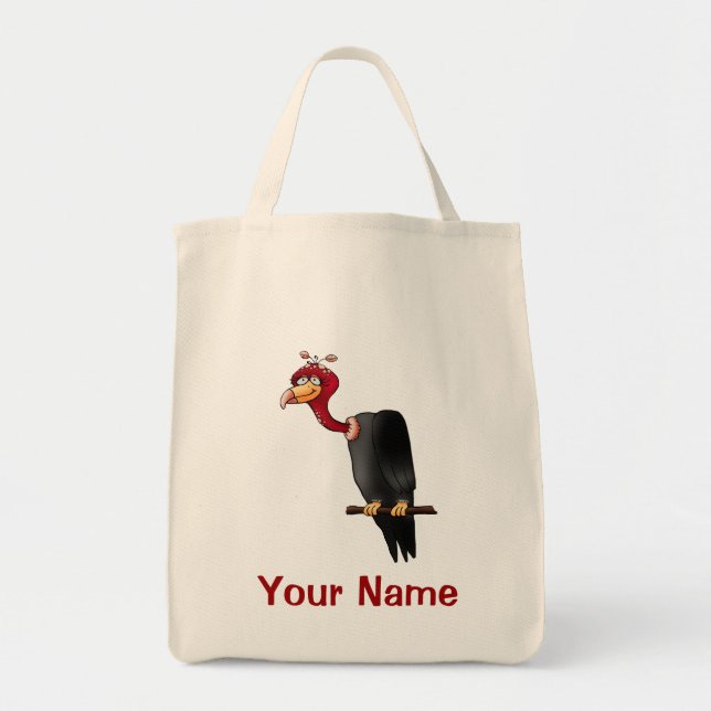 Tote Bag, Cute Vulture Cartoon, Your Name! Bag (Front)