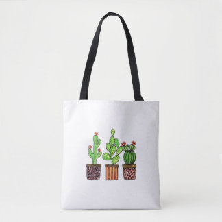 Tote Bag Cute Watercolor Cactus