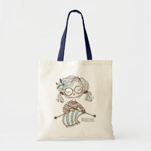 Tote Bag Cute Whimsical Tricot Girly Crafts Personnalisé