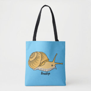 Tote Bag Cute yellow snail cartoon