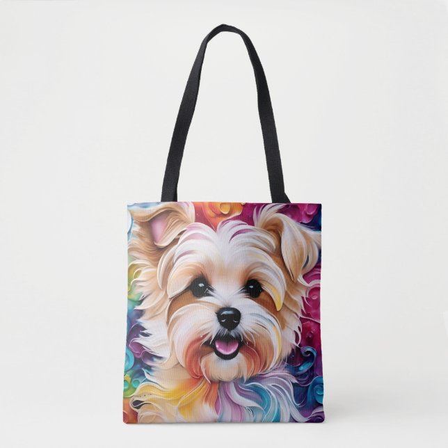Tote Bag Cute Yorkie Fourre-tout (Devant)