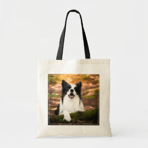 Tote Bag Cutest Baby Animals   Black and White Border Colli
