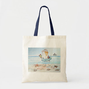 Tote Bag Cutie the Guinea Pig at Seaside Painting