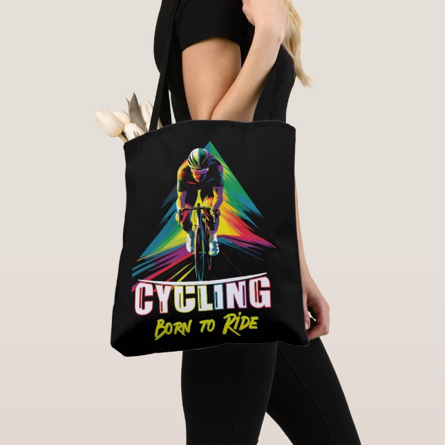 Tote Bag Cyclisme Né à Ride (De près)