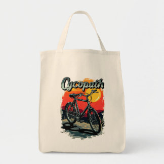 Tote Bag Cycopath : Conception du vélo couché de soleil