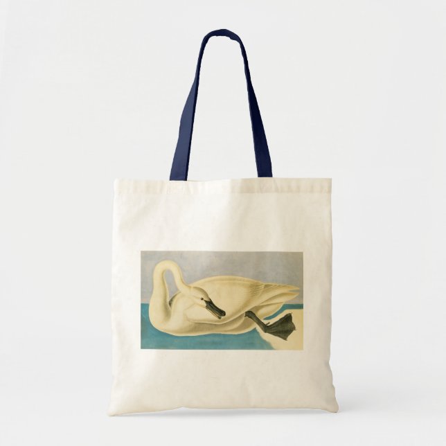 Tote Bag Cygne trompette par John James Audubon, Oiseau Vin (Devant)