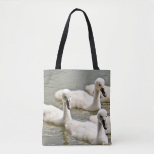 Tote Bag Cygnets de cygne nager
