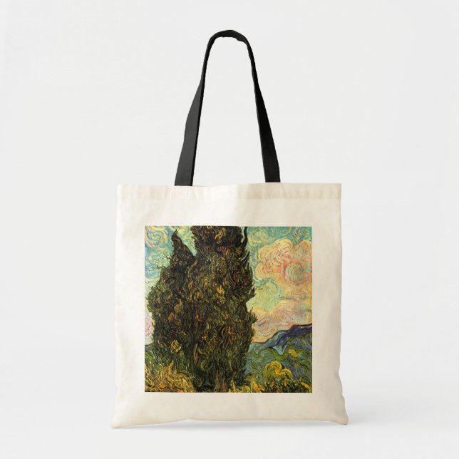 Tote Bag Cyprès de Vincent van Gogh (Devant)