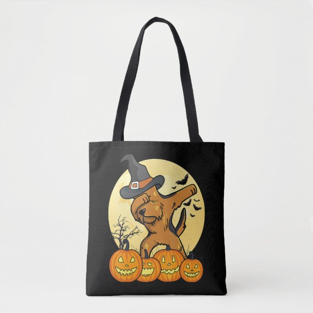 Tote Bag Dabbing Airedale Terrier Funny Chien Halloween Cad (Devant)