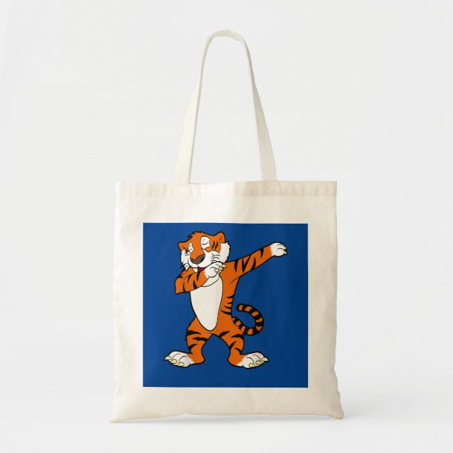 Tote Bag Dabbing mignon Tiger Animal Party (Devant)