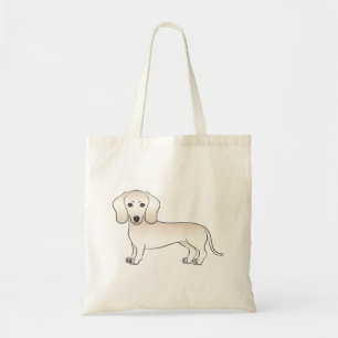 Tote Bag Dachshund à poil lisse crème Chien de dessin animé
