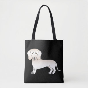 Tote Bag Dachshund à poil lisse crème Dessin Animé Chien - 