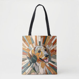 Tote Bag Dachshund chien - Doxie -mosaïque colorée