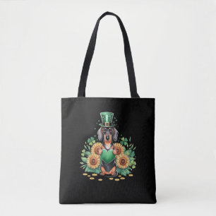 Tote Bag Dachshund Chien Shamrock St. Patrick's Day Saint P