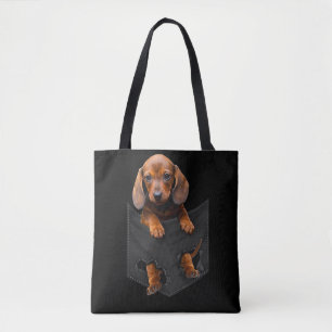 Tote Bag Dachshund Dans Mon Pocket Dachshund Weiner Dog Don