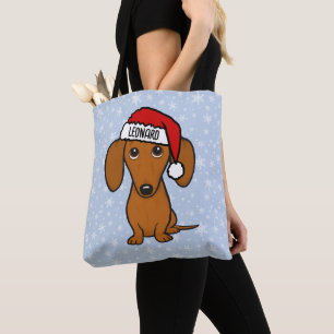 Tote Bag Dachshund Père Noël mignonne Noël Wiener Chien vac