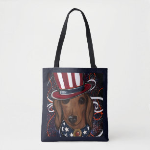 Tote Bag Dachshund rouge        