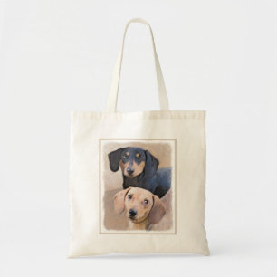 Tote Bag Dachshund (Smooth) Peinture - Art Chien original