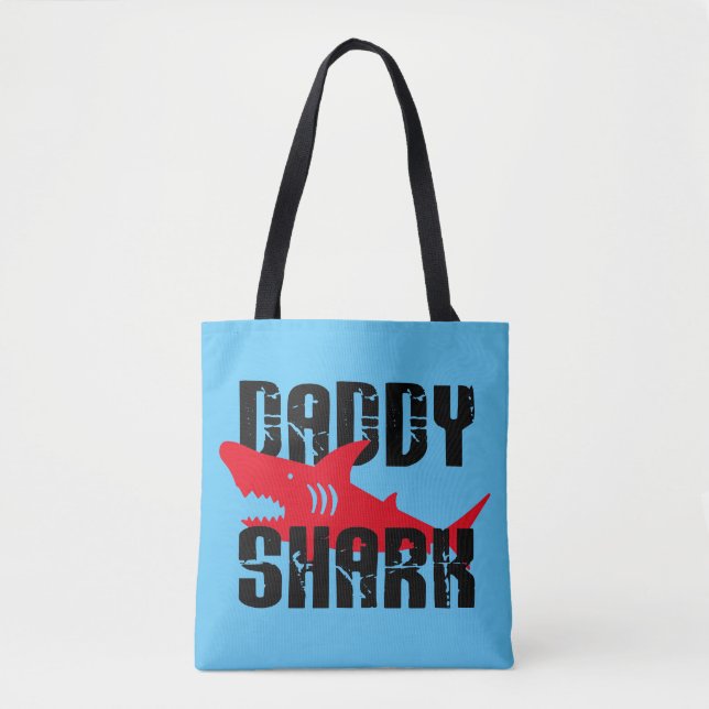 Tote Bag Daddy Shark Worn Graphic (Devant)