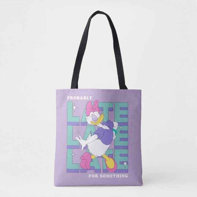 Tote Bag Daisy Graphique de déclaration rétro "Probablement (Devant)