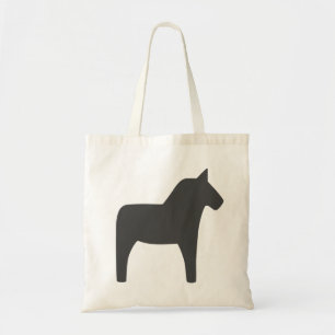 Tote Bag Dala suédois Cheval gris foncé
