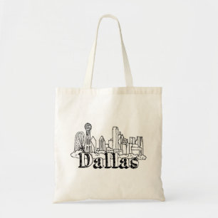 Tote Bag Dallas Skyline Art Design Dallas Skyline Design