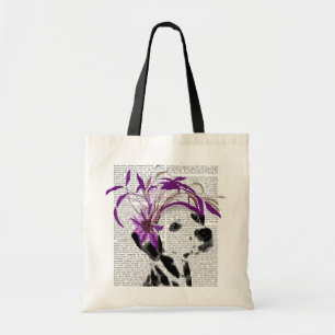 Tote Bag Dalmate avec Fascinator pourpre