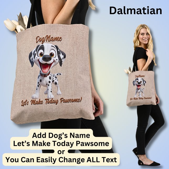 Tote Bag Dalmatien - Ajouter le nom du chien, modifier le t (Créateur téléchargé)