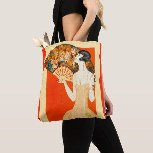 Tote Bag dame art déco avec ventilateur