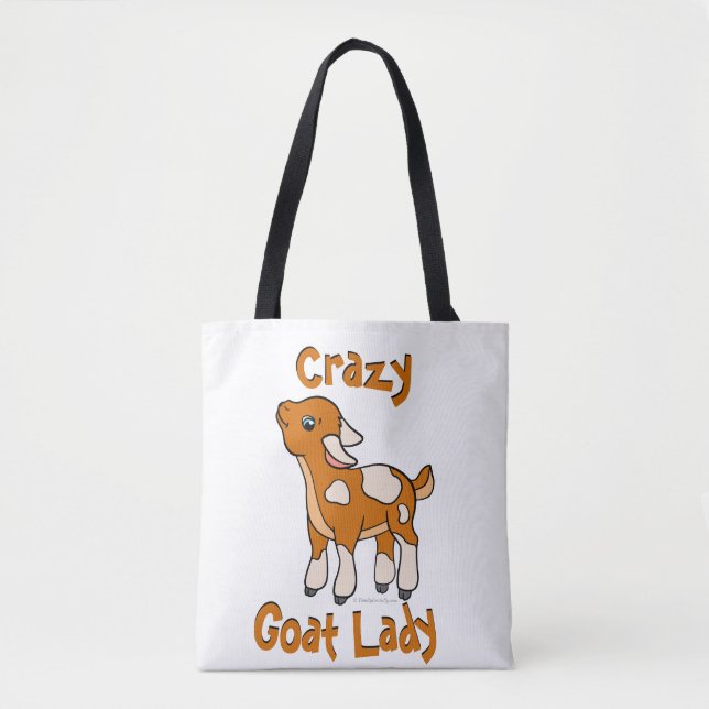 Tote Bag DAME DE CHÈVRE CRAZY | par TotallyGoatally™ (Devant)
