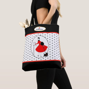Tote Bag Dame de Glam moderne rétro avec Chien écossais