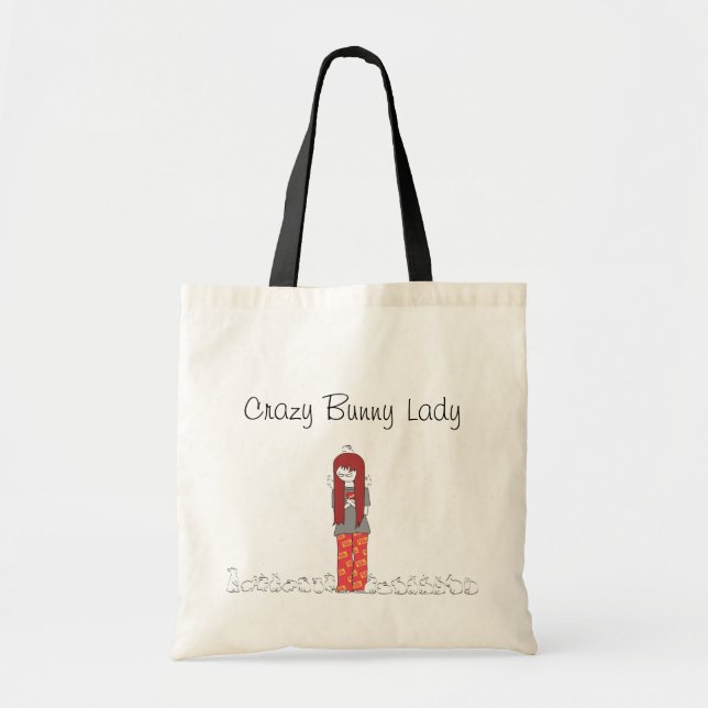 TOTE BAG DAME FOLLE DE LAPIN (Devant)