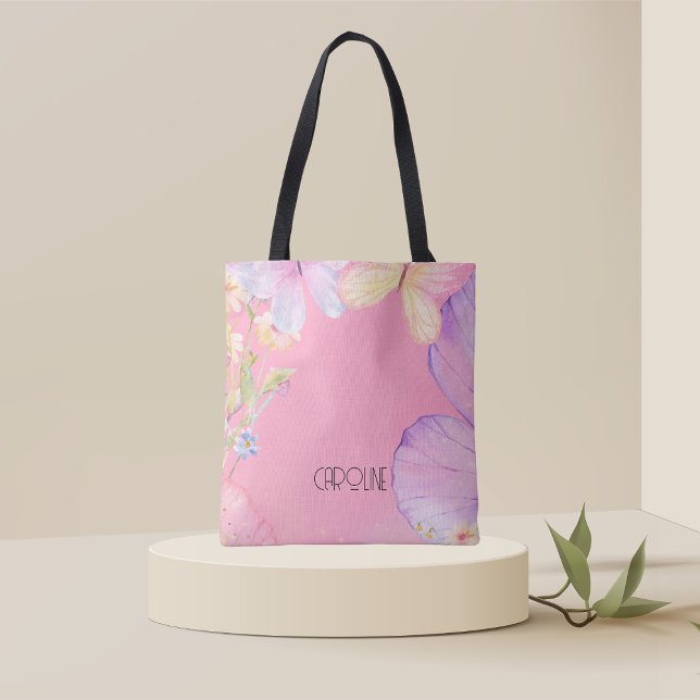 Tote Bag Dames Élégant Papillon Floral Boho Mignon  (Créateur téléchargé)