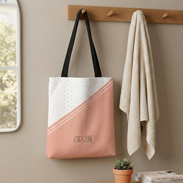 Tote Bag Dames Élégant Points de polka Boho Mignon  (Créateur téléchargé)