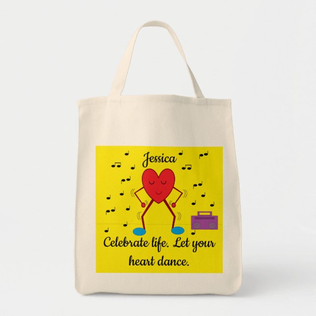 Tote Bag Dancing Heart Grocery (Devant)