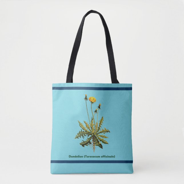 Tote Bag Dandelion Sur Bleu (Devant)