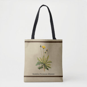 Tote Bag Dandelion Sur Vieux Papier