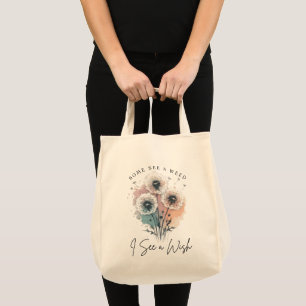 Tote Bag Dandelion vintage Floral Souhaite un art botanique
