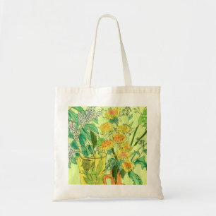 Tote Bag Dandelions Cerisier Cerisier Fleurs d'été Art Flor
