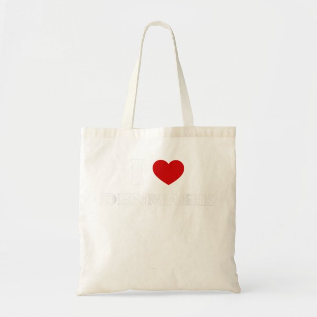 Tote Bag Danemark I Heart Danemark Souvenir I Love Danemark (Devant)