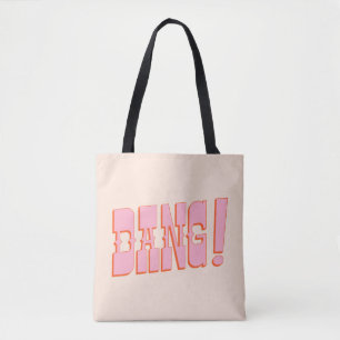Tote Bag DANG ! (police western saloon, couleurs rétro mod)