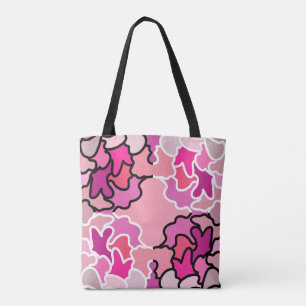 Tote Bag Dans L'Art Motif Géométrique Rose Du Milieu Du Siè