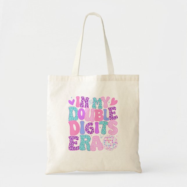 Tote Bag Dans Mes Double Chiffres Era Retro 10 Ans 10E Bir (Devant)