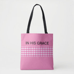 Tote Bag Dans Sa Gracieuse Rose & En vichy Plaid Christian