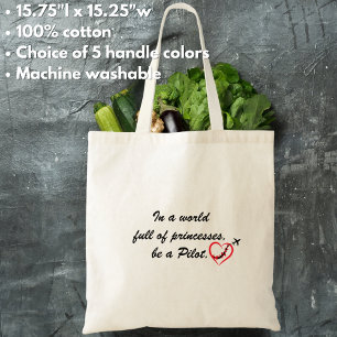 Tote Bag Dans un monde plein de princesses par un PILOTE, P