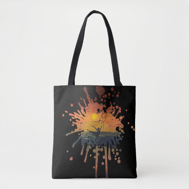 Tote Bag     Danse dans la lueur du coucher de soleil | œuv (Devant)